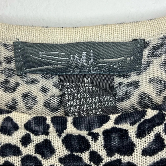 Vintage‎ SML Design leopard print cotton sleeveless sweater top size M - Picture 4 of 6